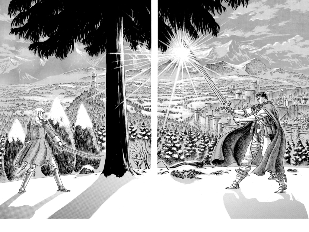 Guts Griffith Berserk Manga Panel Fight Swords Band of the Hawk